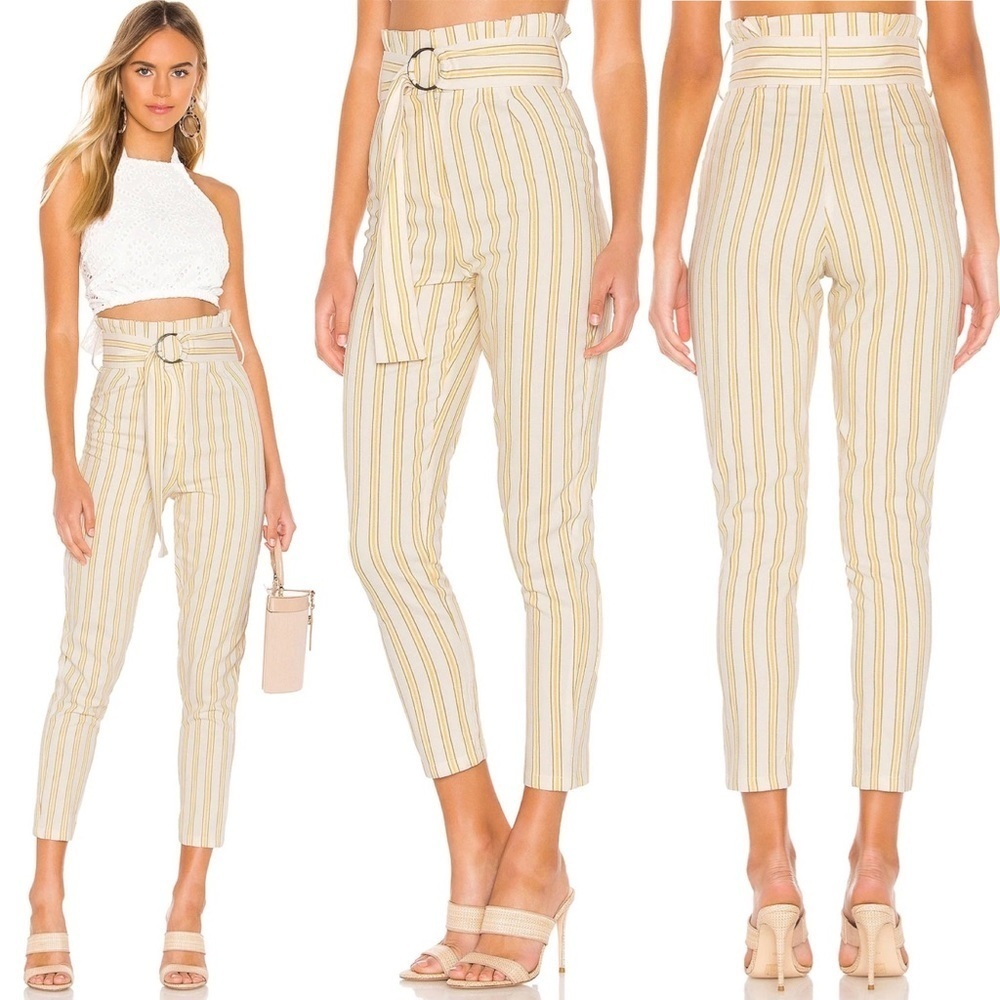 NEW Tularosa Yellow Striped Paper Bag Tapered Pant